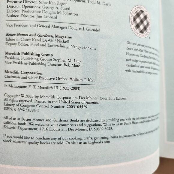 Better homes and gardens everyday easy low carb cookbook 200 recipes diet health - Picture 4 of 5